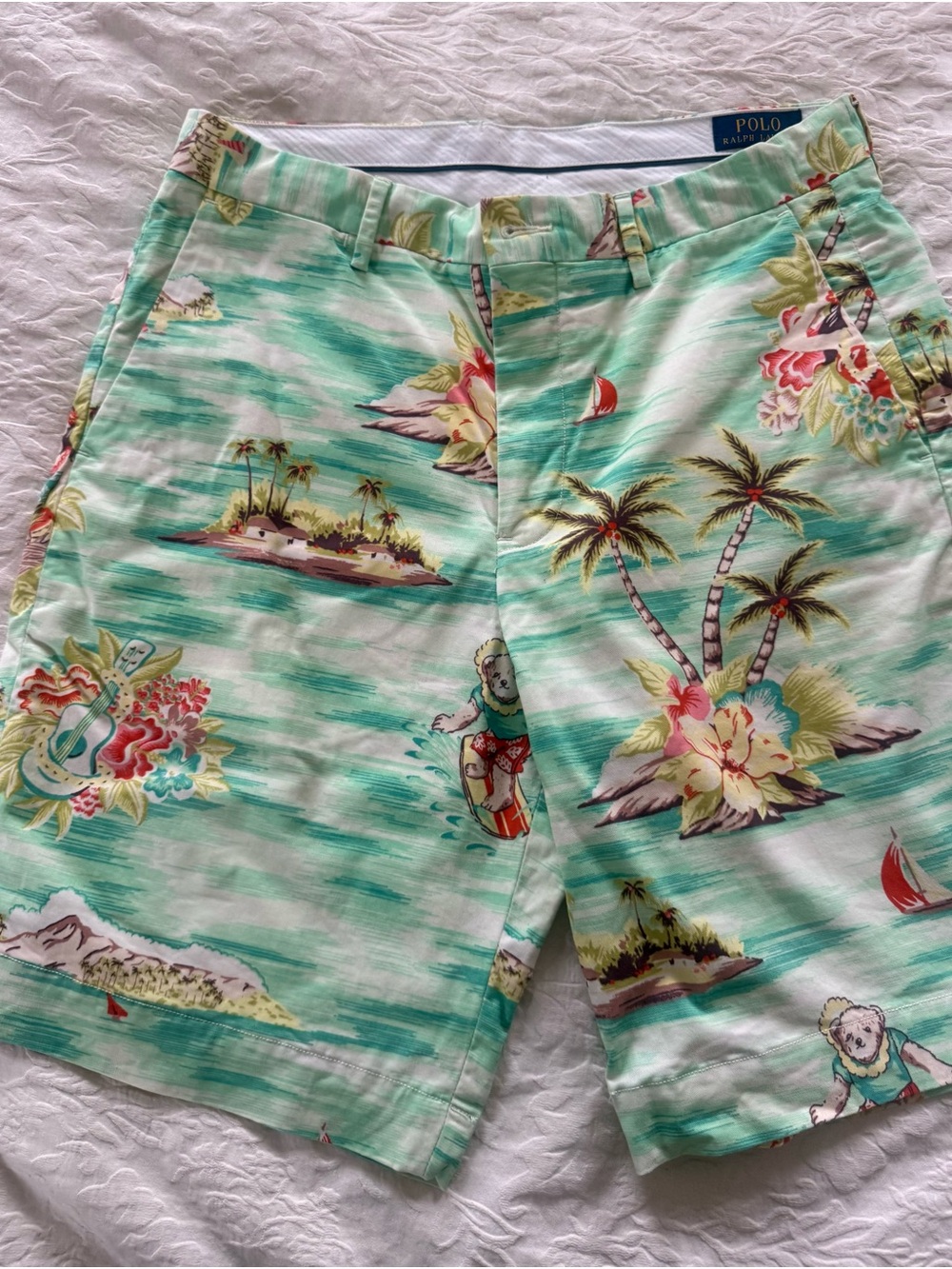 Polo by Ralph Lauren Men’s Mint Tropical Print cotton dress short